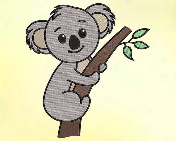 Koala Embroidery Design Machine Embroidery Design Embroidery | Etsy