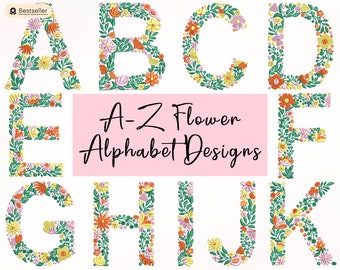4 Sets Of A-Z Alphabet Embroidery Designs, Machine Embroidery Designs, Embroidery Files, 4 Sizes (3,4,5,7in) + Bonus Etsy Sellers Course