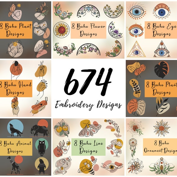 674 Embroidery Designs, Embroidery Designs, Machine Embroidery Designs, Embroidery Designs For Machine + Bonus Etsy Seller Course