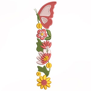 Flower Alphabet Letter I Embroidery Design, Machine Embroidery Design, Embroidery Design For Machine, Digital Embroidery Design, (3,4,5,7in)