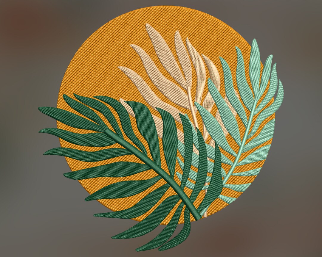 Stylized Plant Embroidery Design, Machine Embroidery Design, Embroidery ...