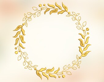 Flower Frame Embroidery Design, Machine Embroidery Design, Embroidery Design For Machine, Wreath Embroidery, 4 Sizes (3,4,5,7in)