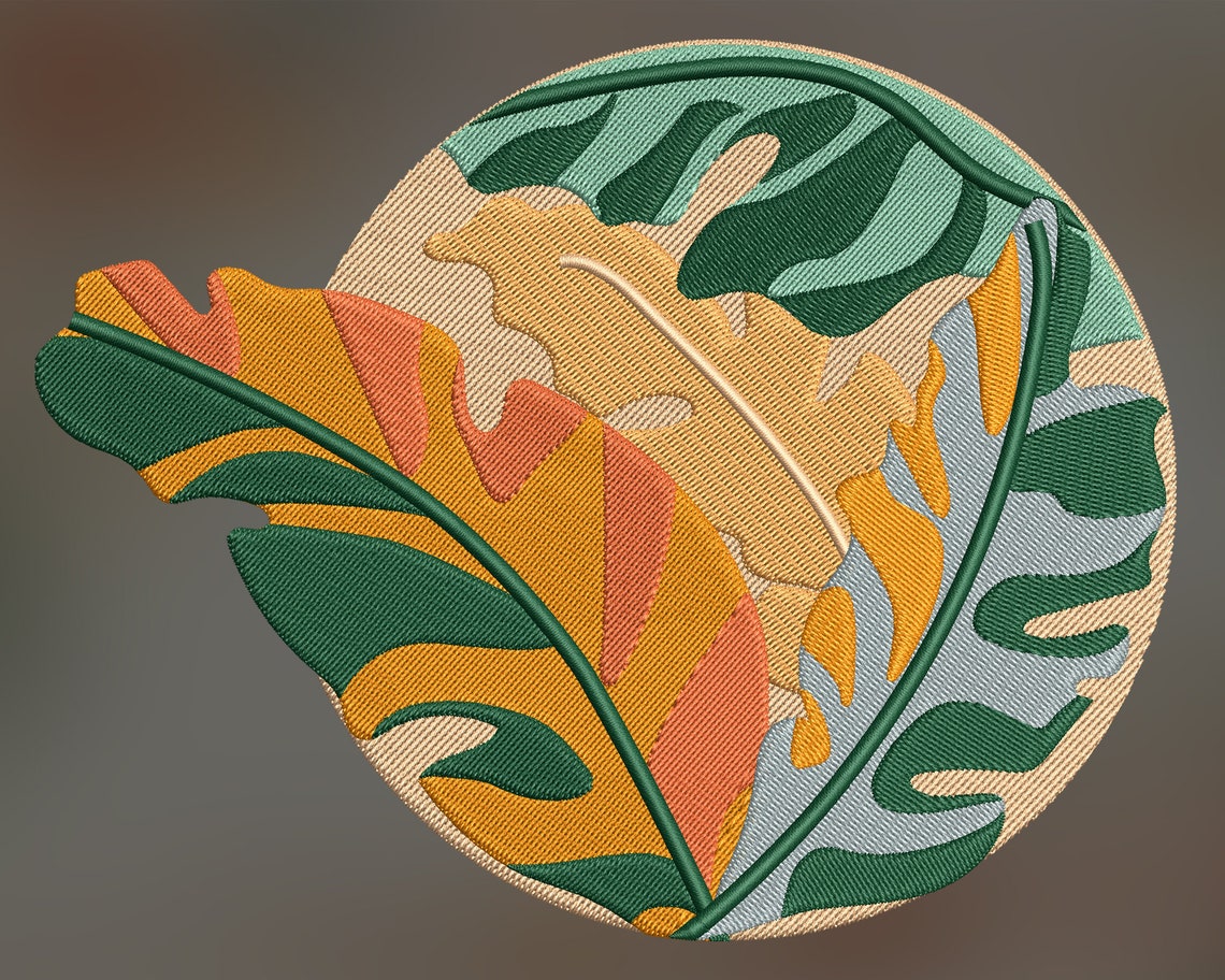 Stylized Plant Embroidery Design Machine Embroidery Design - Etsy