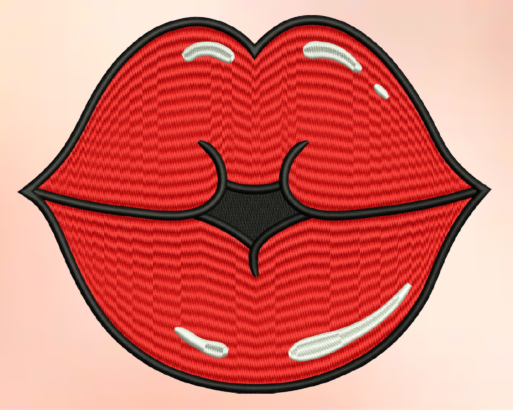 8 Lip Embroidery Designs Machine Embroidery Designs Etsy