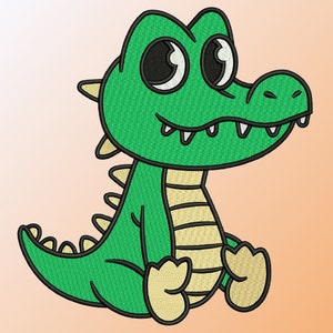 Alligator Embroidery Design, Machine Embroidery Design, Embroidery Design For Machine, Digital Embroidery Design, 4 Sizes (3,4,5,7in)