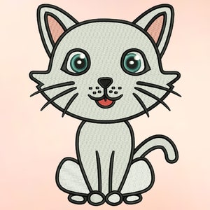 Motif de broderie chat, motif de broderie machine, motif de broderie pour machine, motif de broderie numérique, 4 tailles (3, 4, 5, 7 po.)