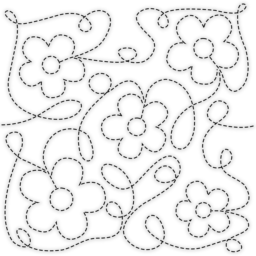 Flower Quilting Embroidery Design, Flower Quilt Embroidery Pattern