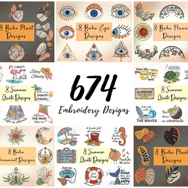 674 Embroidery Designs, Embroidery Designs, Machine Embroidery Designs, Embroidery Designs For Machine + Bonus Etsy Seller Course