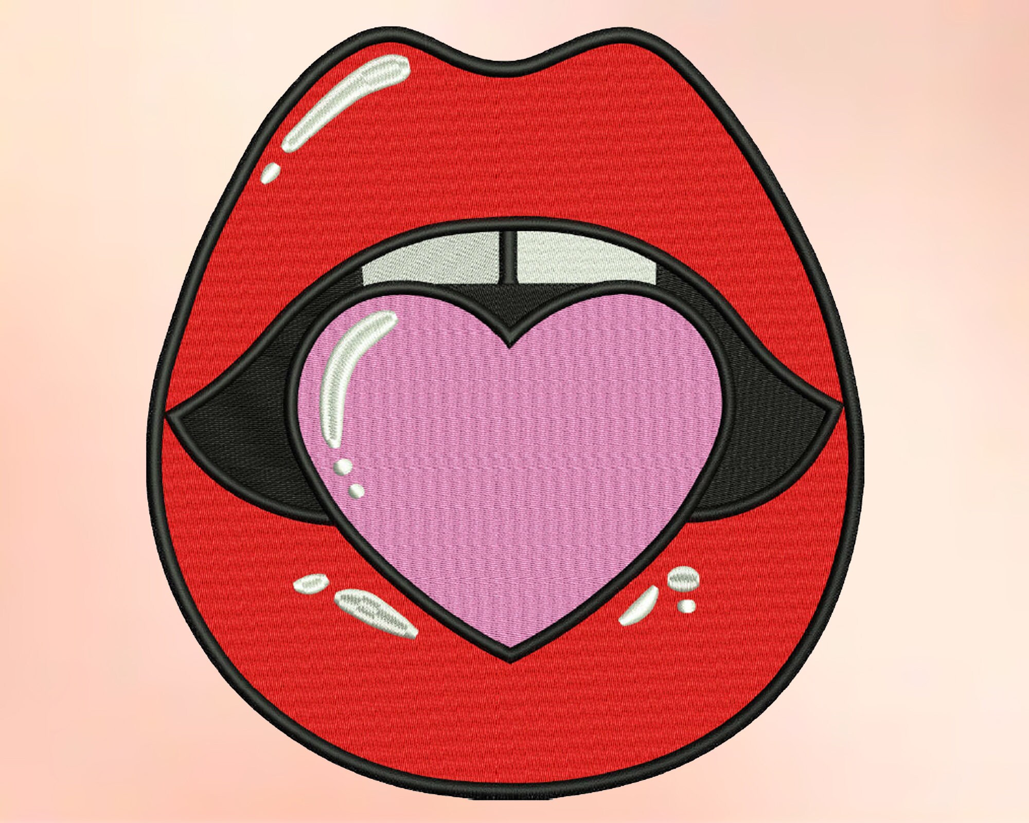 8 Lip Embroidery Designs Machine Embroidery Designs Etsy