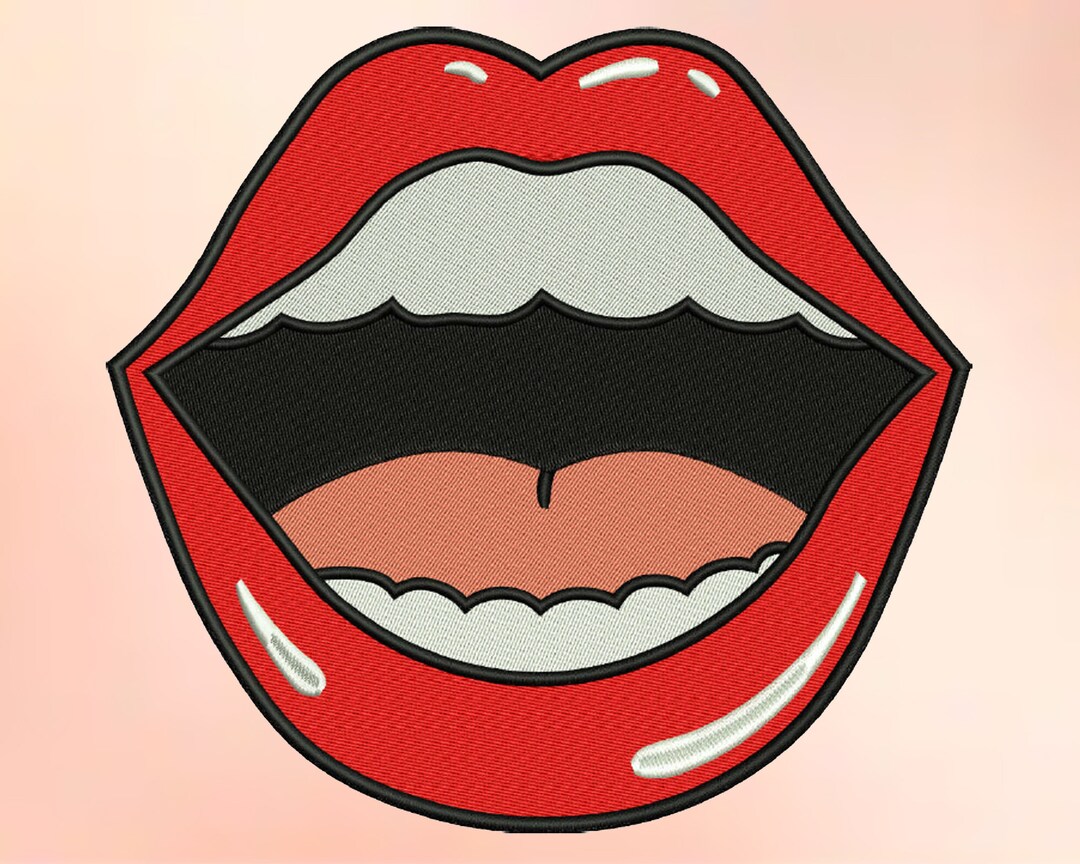 Lip Embroidery Design, Machine Embroidery Design, Embroidery Design for
