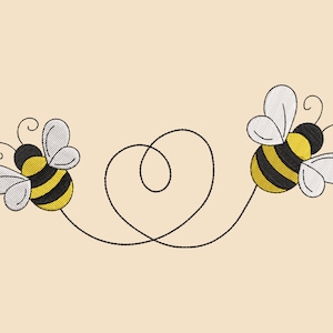Bee Embroidery Design, Machine Embroidery Design, Embroidery Design For Machine, Digital Embroidery Design, 4 Sizes (3,4,5,7in)