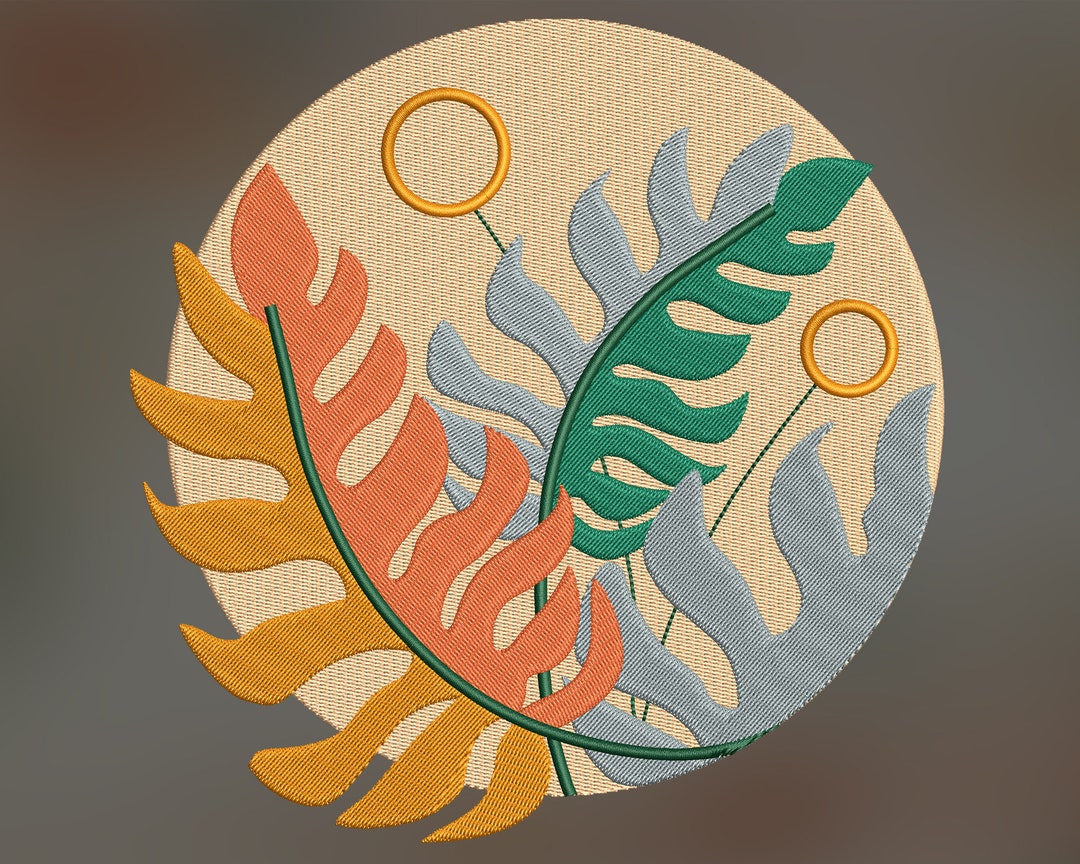 Stylized Plant Embroidery Design, Machine Embroidery Design, Embroidery ...