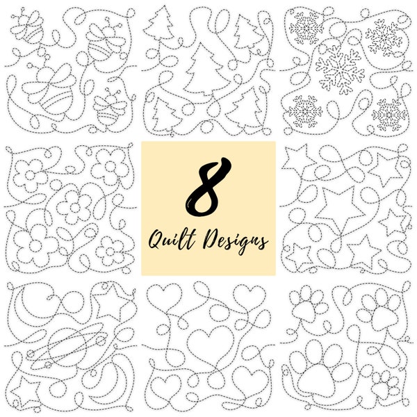 8 quilting embroidery designs, quilt embroidery patterns, quilt block embroidery, Machine embroidery designs, Quilt block designs, 21 Sizes