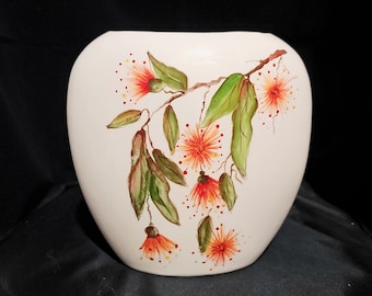 Pocket vase with Eucalyptus design front and back of vase.