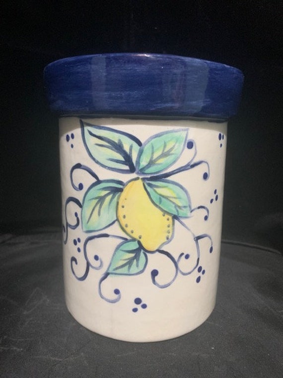 Lovely Lemon Utensil Holder Etsy