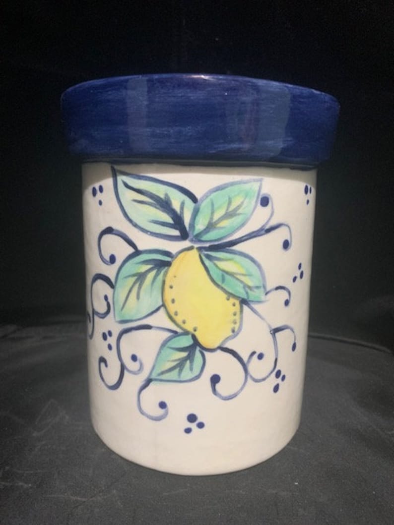 Lovely Lemon Utensil Holder Etsy
