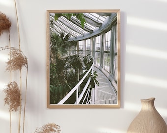 Póster fotográfico minimalista Jardín botánico Planta de escaleras de invernadero, arte de pared ideal para el hogar o el trabajo, A2-A5