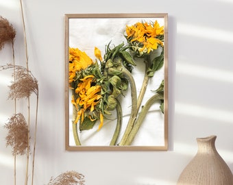 A2-A5 Sunflowers Summe r Prints Inspiration Portrait Wall Art, PHOTOGRAPHED Printable