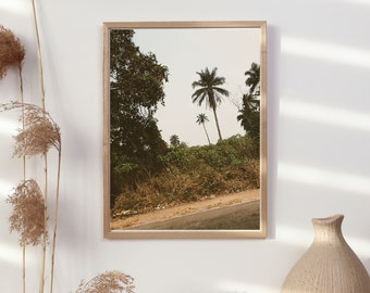 Madre Tierra Africa palmeras nigerianas, cartel de fotos de viaje por carretera, arte de pared ideal para el hogar o el trabajo A2-A5