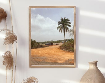 Madre Tierra África Palmeras nigerianas, Road Trip Photo Poster, Wall Art Ideal para el hogar o el trabajo A2-A5