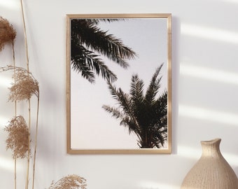 A2-A5 Dubai Palm Tree Sunset Summer Breeze Retrato Arte de pared, imprimible