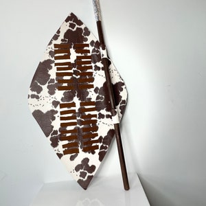 Zulu Spear &Arrow|Zulu Warrior|Umqhele Mbata Men&#39;s Traditional Regalia Set| African Zulu traditional|culture miniature weapons|Zulu African