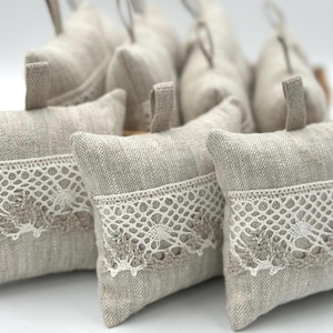 Lavender pillow, lavender sachets set of 2, linen sachets, lavender gift, lavender decoration, scented sachets, organic lavender butter