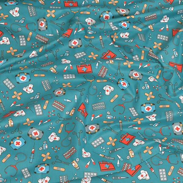 Cotton fabric 100% cotton by the meter ÖkoTex 50 cm Tilda Fabric children's fabric - Medical