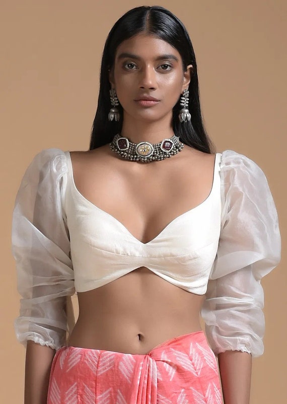 Organza sleeve on sale blouse