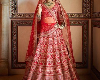 red wedding lehenga