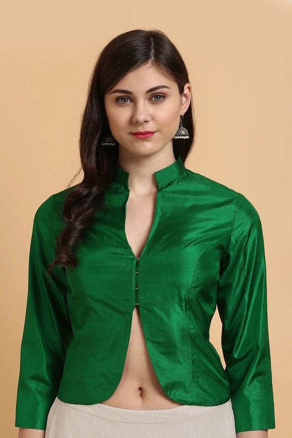 Excursie cement ziek Groene kleur premium zijden jas-stijl designer blouse - Etsy Nederland