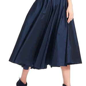 Navy Blue/Black Color Taffeta made Skirt for Women Office wear Skirt Wedding Skirt Halloween Costume Woman Wedding Dress Photoshoot Skirt