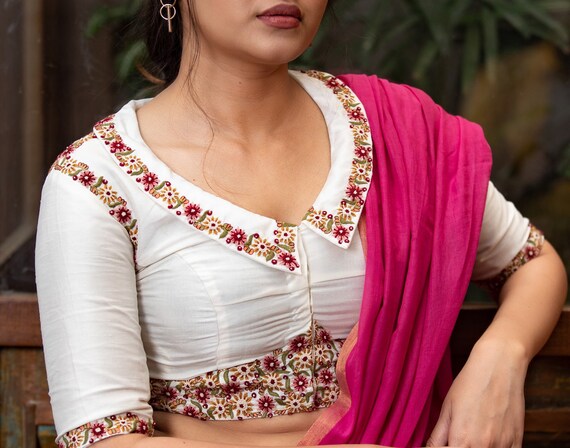 Designer White Color Cotton Blouse for 