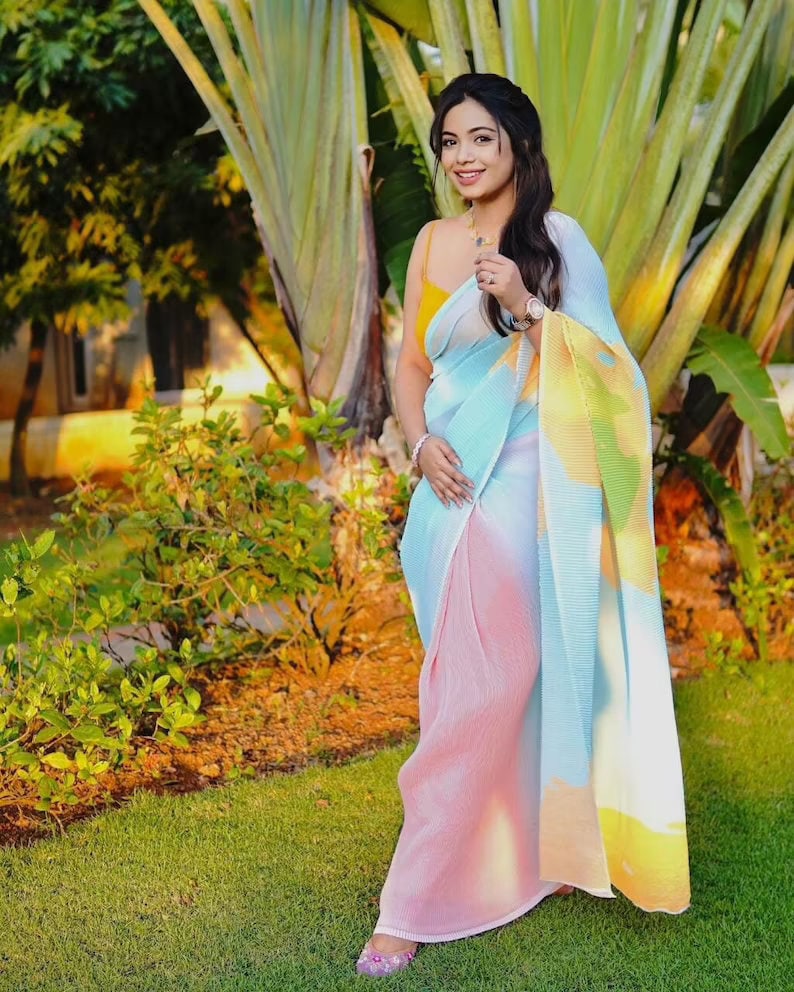 Deepika Padukone Multi Color Crush Saree – oursaree9