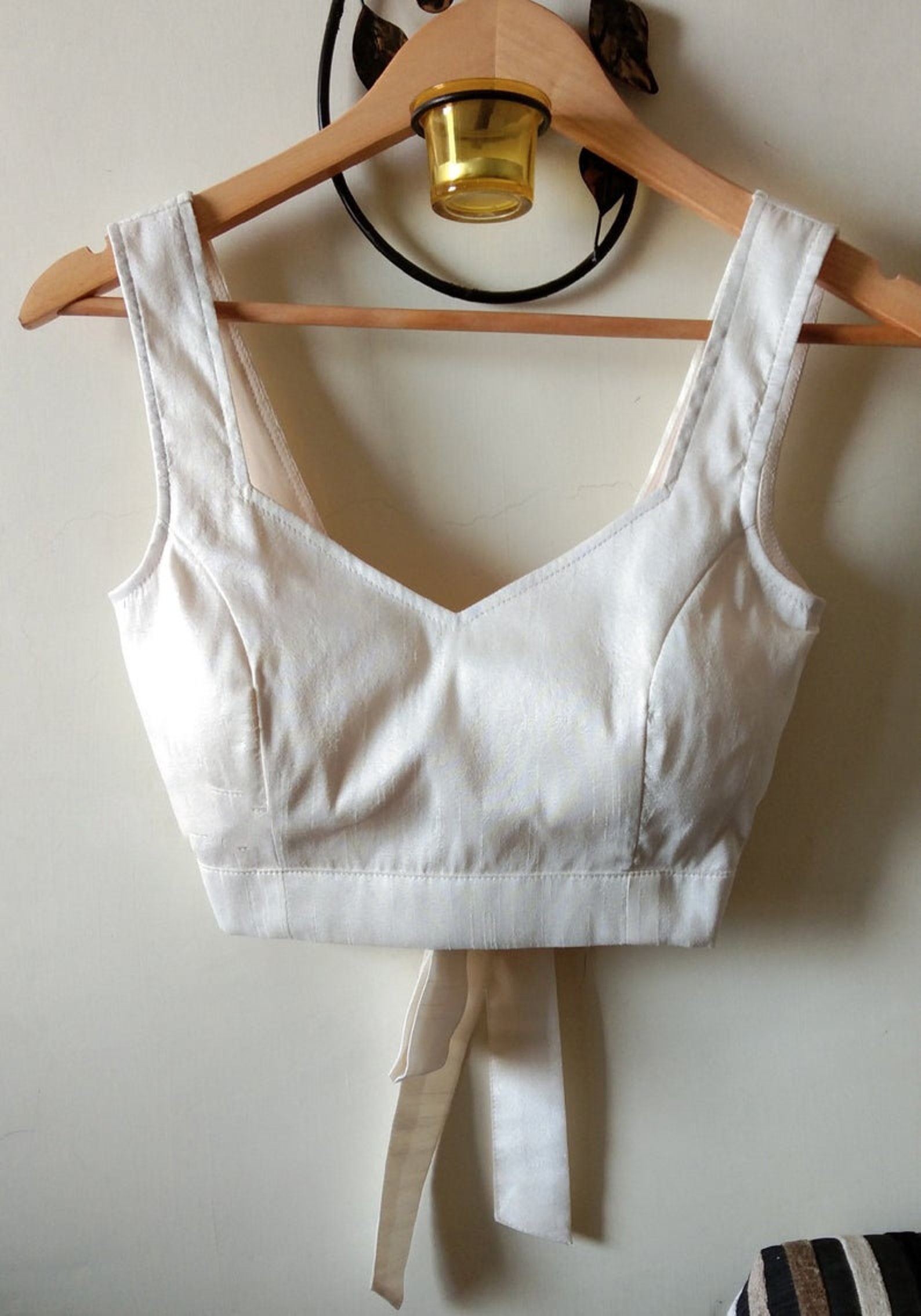 Raina White Raw Silk Sleeveless Blouse main image 0