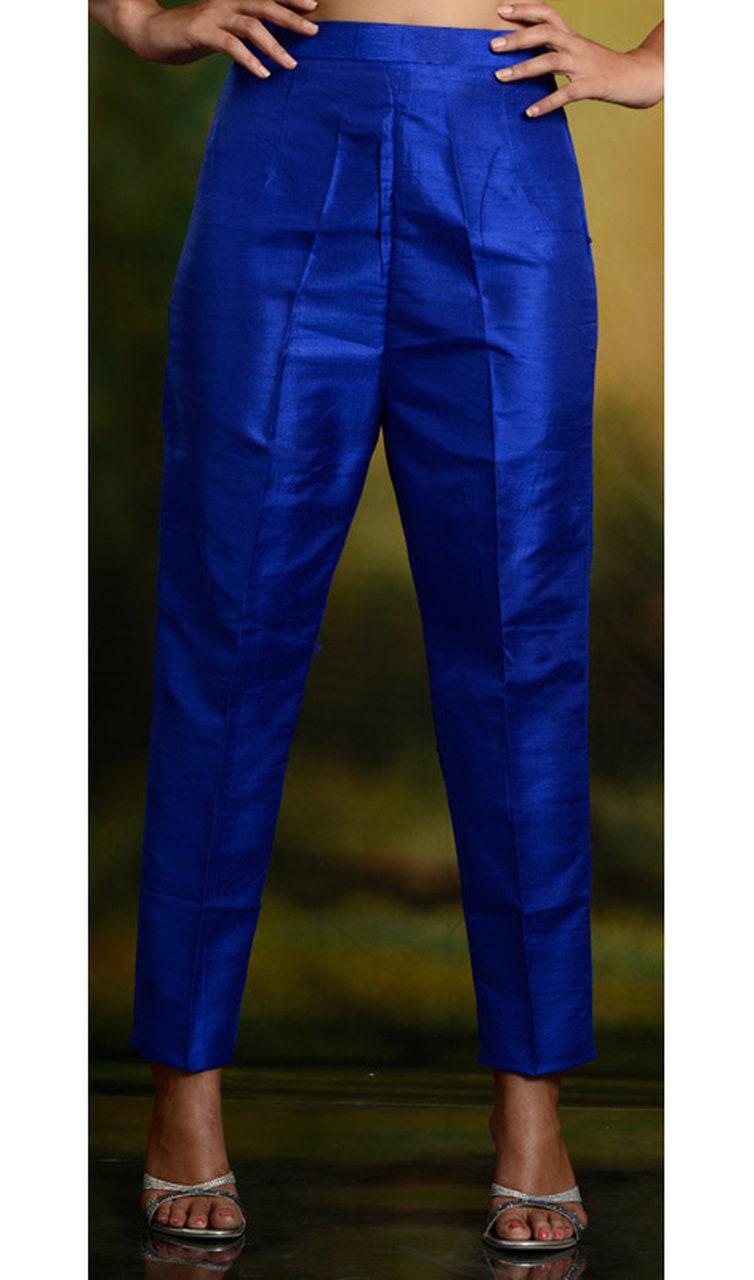 Designer Made Multi-color Raw Silk Pants Silk Pants Premium - Etsy