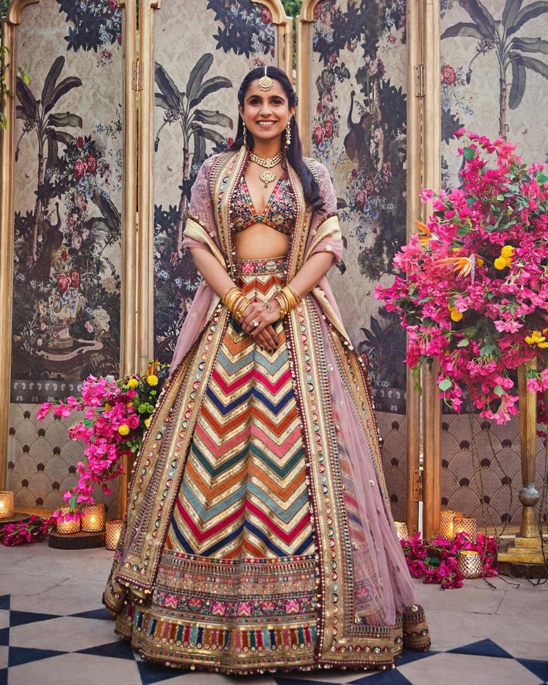 Designer Digital Printed Silk Lehenga Choli for Women Wedding wear Bridal Lengha Choli Bollywood Lehenga Choli Partywear Lehenga Choli