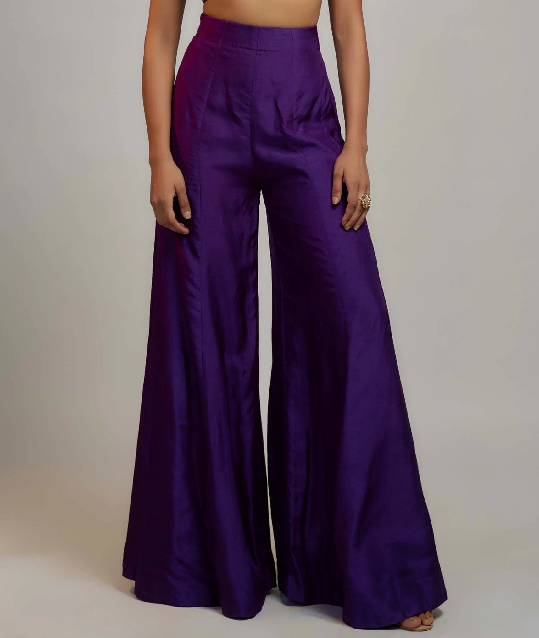 Purple Satin Trousers -  Canada