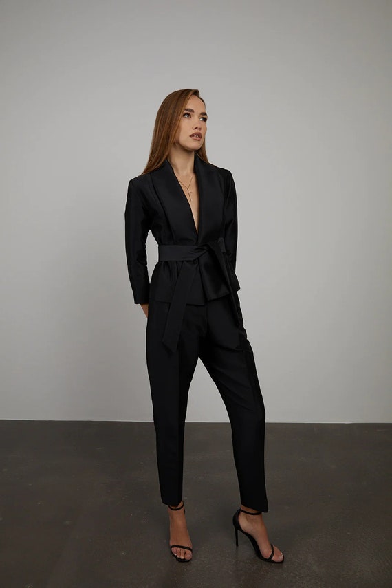 Silk blazer hotsell and pants