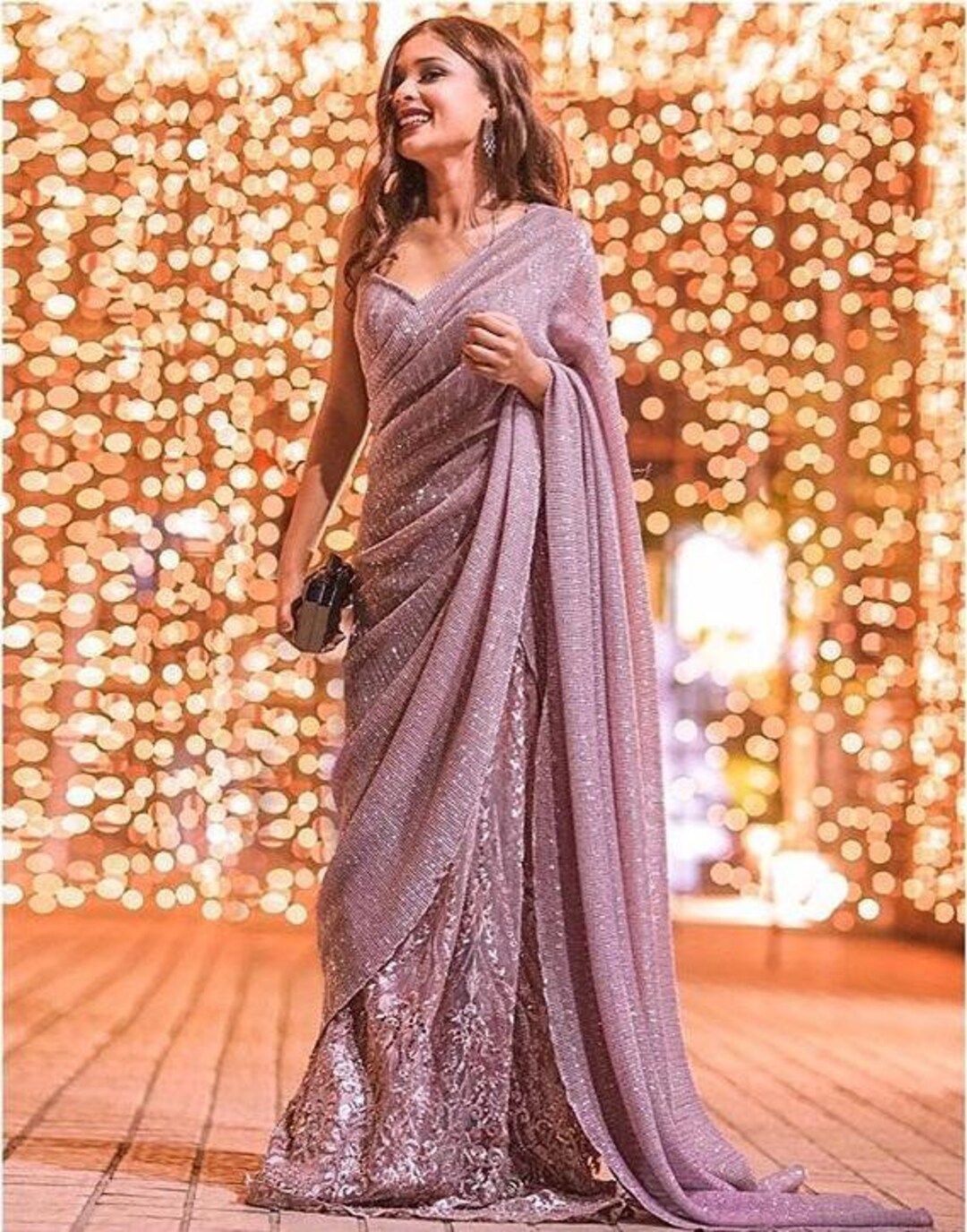 Buy Manish Malhotra Inspire Pink Onion Color Georgette Saree With Online in  India - Etsy