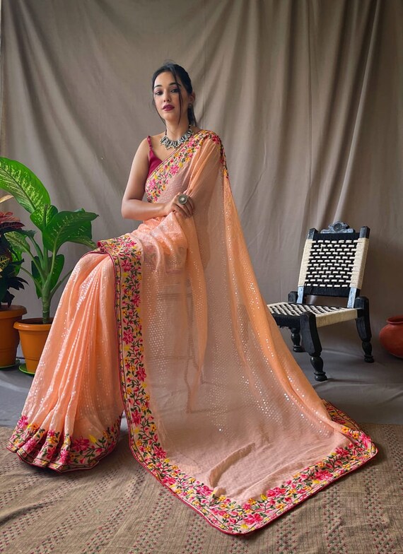 georgette saree party wear