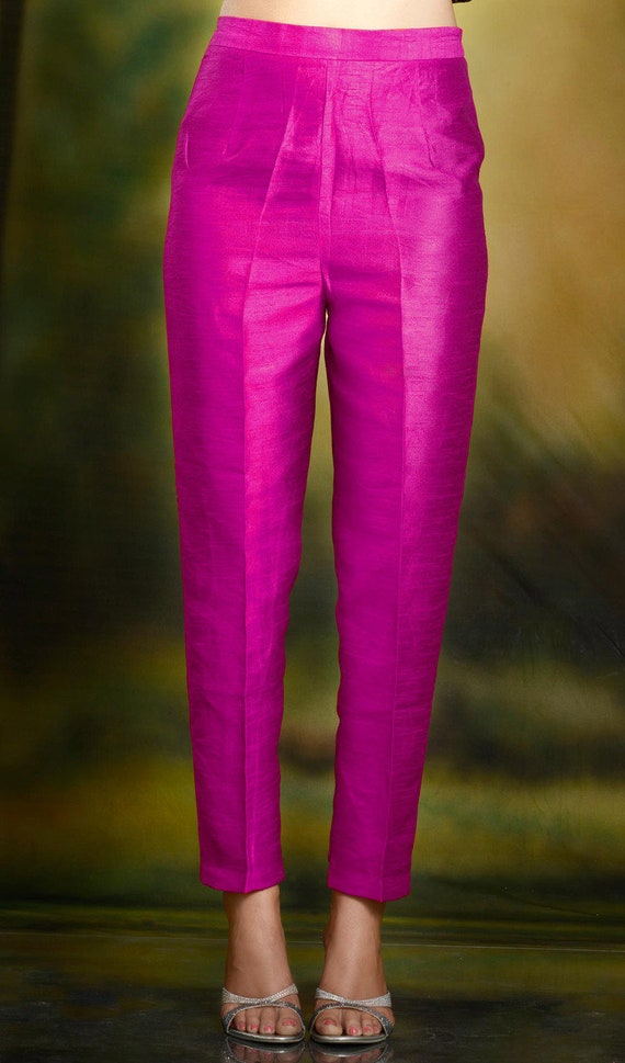 Designer Made Multi-color Raw Silk Pants Silk Pants Premium - Etsy