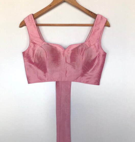 Designer Handmade Pink Color Sweetheart Neck Raw Silk Tie - Etsy