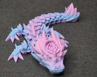 Rose Baby Dragon | Articulating Print, Desktop Toy, Home Guardian | CinderWing3D | Shown in "Mermaid"