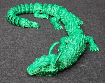 Ugly Dragon | Articulating Print, Desktop Toy, Home Guardian | Hex3D | Shown in "Green Silk"