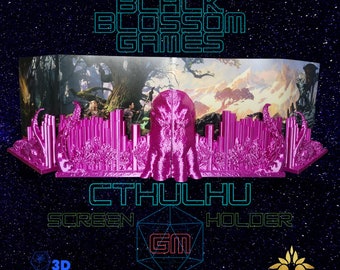 Cthulhu GM Screen | Black Blossom Games | Shown in "Purple Silk"