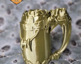 The Barbarian Mug | Mythic Can Holder, Drink Holder | ArsMoriendi3D | Shown in "Bronze Silk"