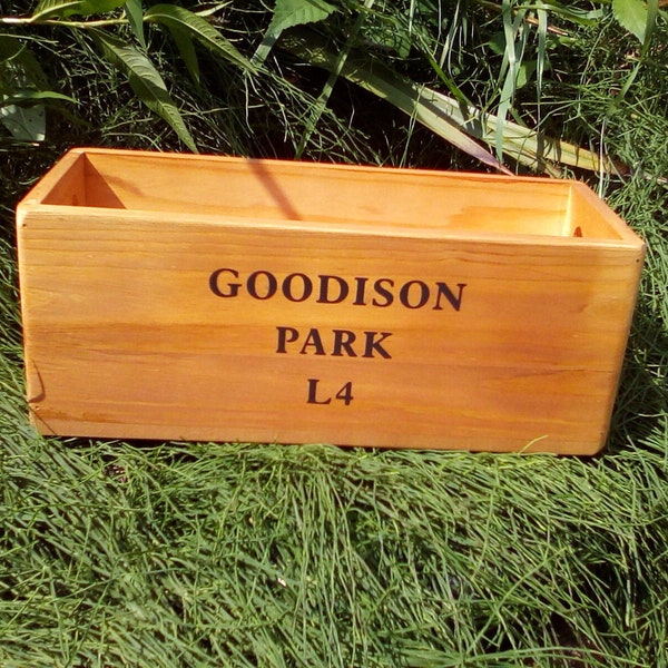 Everton football antique style wooden box GOODISON PARK L4 .  Lovely Gift.