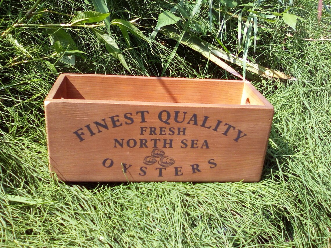 OYSTERS Antique Style Wooden Box. S. HARTING Fish Merchants Etsy UK