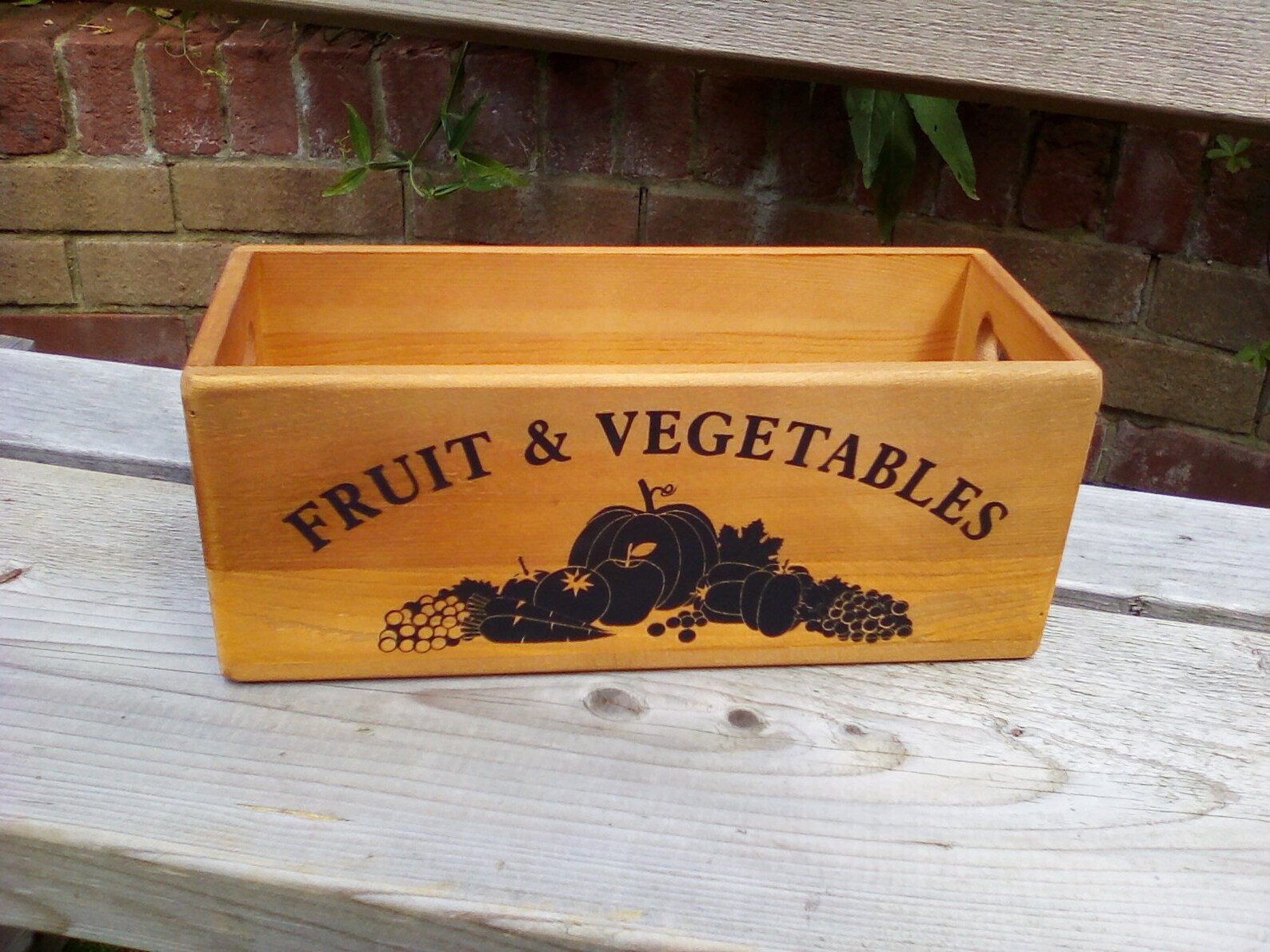 Antique Style Wooden Box FRUIT & VEGETABLES 5 A DAY. Cut Out Etsy UK